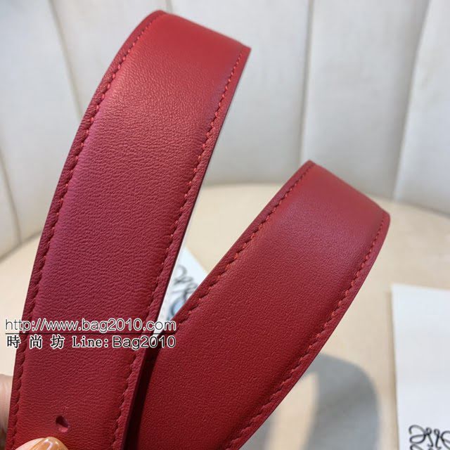 LOEWE女士皮帶 羅意威經典銅扣手掌紋雙面牛皮腰帶  jjp1806